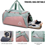 Eslcorri Gym Duffle Bag for Women Men, Sports Backpack with Wet & Shoe Compartment, Fitness Overnight Weekender Bag for Yoga, Swim, Travel (C, Orange)