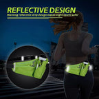 Waterproof Running Waist Bag Cycling Bumbags with Water Bottle Holder Travel Walking Dog Climbing Hiking Outdoor Sport Waist Bag with Reflective Strips(Green)