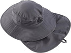 Home Prefer UPF 50+ Sun Hats for Men Women Wide Brim Fishing Hat with Neck Flap Summer Safari UV Protection Bucket Hat