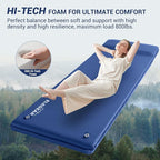 Elegear Self Inflating Sleeping Pad, 3.15" Ultra-Thick Memory Foam Camping Pad with Pillow Fast Inflating in 20s Insulated Camping Mattress Pad 4-Season Camp Sleeping Mat for Camp/Travel/Car/Tent