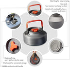 Lixada 1.1L Camping Kettle Set with Cups, Lightweight Aluminum Camp Tea Coffee Pot with Stainless Steel Mugs & Carrying Bag, Portable Outdoor Camping Cookware for Hiking Backpacking Picnic
