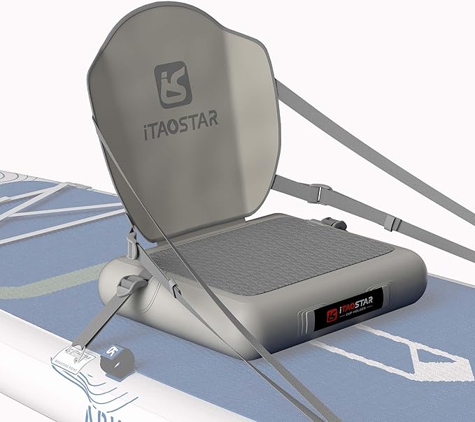 Inflatable SUP Seat with Backrest - Premium Paddle Board Chair for Surfboard, Kayak & Boat, Comfortable Blow Up Seat for Adults & Kids, Lightweight SUP Accessories for Versatile Use