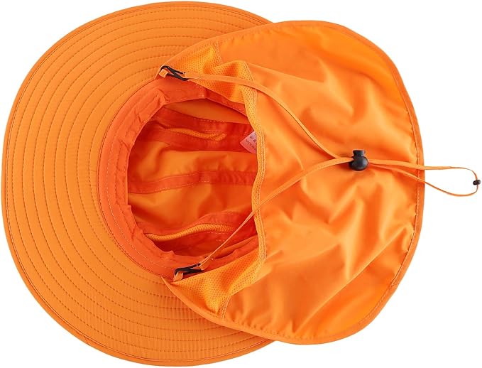 Home Prefer UPF 50+ Mens Wide Brim Fishing Hat with Neck Flap Sun Hat for Men Women Sun Protection Cap