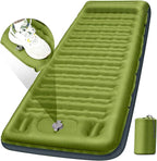 Double Sleeping Pad Camping, Self Inflating 6'' Extra-Thick 2 Person Pillow Built-in Foot Pump Waterproof Inflatable Sleeping Mat Backpacking, Tent, Hiking, Portable Camping Pad