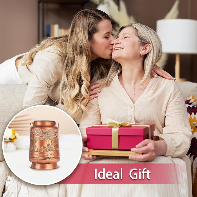 Elephant Solar Lanterns Outdoor Waterproof Hanging Solar Lights Elephant Gifts for Women Men Metal Decorative LED Lanterns for Yard, Patio, Lawn, Tabletop, Pathway, Landscape, Garden Decor