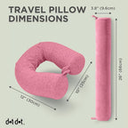 Dot&Dot Twist Memory Foam Travel Pillow for Airplanes - Travel Neck Pillow for Sleeping - Airplane Pillow for Neck Support, Chin, Lumbar and Leg - Bendable Neck Roll Pillow Travel Essentials