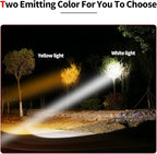 Superbright LED Handheld Searchlight Tactical Waterproof Spotlight High Power Rechargeable Flashlights with Side Light USB Power Charger (White Light)