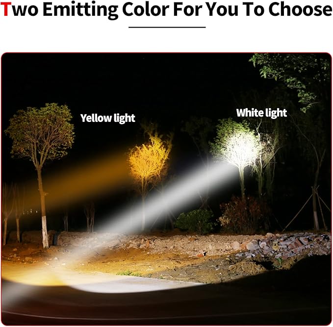 Superbright LED Handheld Searchlight Tactical Waterproof Spotlight High Power Rechargeable Flashlights with Side Light USB Power Charger (White Light)