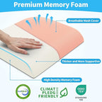 TranquilRelax Large Seat Cushion, Memory Foam Cushion for Long Sitting Hours on Office Chair, Home & Car, Non-Slip Chair Pad for Relieving Back & Sciatica & Hip & Coccyx Pain (Pink)