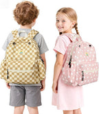 STEAMEDBUN Corduroy Kids Backpack for Girls and Boys 5-8: Girls Backpack for Elementary Kindergarten - 15 inch Cute Backpacks for Kids - Polka Dot