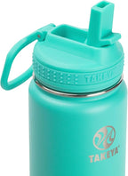 Takeya Actives Water Bottle with Straw Lid - Durable & Easy-Care Water Bottle with Stainless Steel Insulation - BPA-Free Lid with Carry Handle & Straw - Dishwasher-Safe - 18 oz, Teal