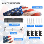 EAGLE PEAK Pop Up Canopy Tent with 1 Sidewall, Easy Setup Event Tent, Outdoor Sun Shade, Wheeled Carry Bag, Stakes and Guy Ropes, Instant Canopy 10x10, Stars and Stripes