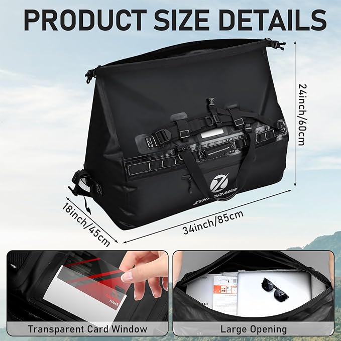 Waterproof Duffle Bag, Large Marine Dry Bags, Heavy Duty Adventure Travel Bag for Men and Women, Waterproof Duffel Backpack for Kayaking Boating Hiking Camping Vacation, 65L 110L 160L