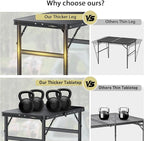 2ft Folding Camping Table with Storage Net, 3 Adjustable Height Max 29.5" Aluminum Small Folding Table, Portable Handle, Lightweight, for Travel Outdoor Beach Picnic Camp, 23.2" x 16", Black