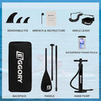 Inflatable Paddle Board,Stand Up Paddle Board Set, Extra Wide SUP Board with Removable Fin, Floating Paddle, Hand Pump, Waterproof Phone Pouch,Traveling Board