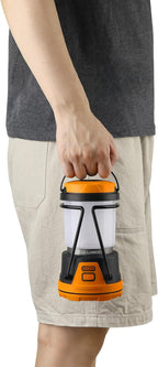 Rechargeable LED Camping Lantern - Power Outages, Hurricanes, Emergency, Hiking, Outdoor - Bright Battery Powered Electric Survival Light with Built-in Power Bank- Portable and Waterproof Camp Lantern