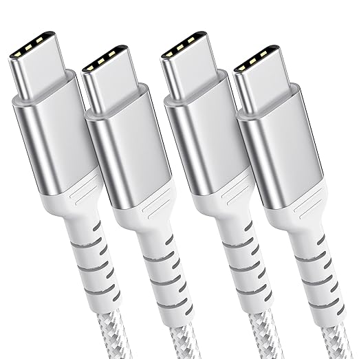 6FT USB-C to USB-C Charging Cable, 2-Pack USB 2.0 Type C to Type C Cord Compatible with iPhone 15 Pro/Max Samsung Galaxy S23 Google Pixel iPad Pro/Air, USBC to USBC Cable 2m
