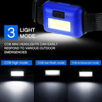 Macarrie 24 LED Headlamp Flashlight, Cob Head Light with 3 Modes, Waterproof Headlamp for Adults and Kids, 72 AAA Batteries for Outdoor Night Survival Camping Running, 4 Colors