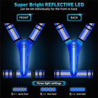 LED Reflective Vest Safety Gear, Light Up Vest for Night Walking Cycling, High Visibility Running Vest with Reflective Strips