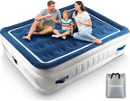 KINGJERRY Queen Air Mattress with Built in Pump, 4 Portable Handles, 18" Raised Comfort, Leak-Tested, Anti-collapse Design, 3 Mins Inflation, 800lb Support Inflatable Mattress for Home Guest & Camping