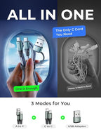 AINOPE USB C to USB C Cable, 2 Pack 10 FT USB C Cable Fast Charging with USB to USB C Adapter, 60W USB to USBC Cable for iPhone 17 Pro Max Air Type C Cable for iPhone 16/15/14/13/12, Grey