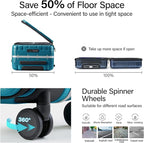 Hanke 16 Inch Underseat Carry On Luggage with Wheels,Small Hard Shell Suitcases for Weekender,Top Opening Tsa Approved Lightweight Travel Luggage Suitcase Christmas Gifts for Birthday，Caribbean Blue.