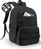 Travel Backpack for Women, 15.6 Inch Laptop Backpack, Quilted College Bookbag, Cute Work Backpacks, Water Resistant