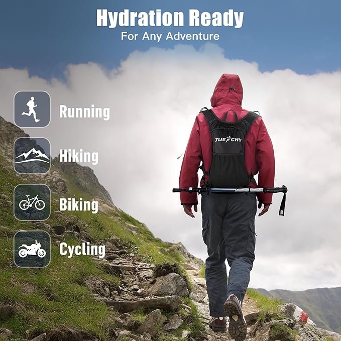 Jueachy Running Vest Lightweight for Men: Hydration Backpack with 2L Water Bladder - Waterproof Phone Pouch for Hiking