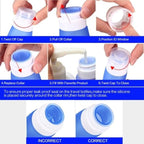 3 Pack Portable Food Grade Squeeze Silicone Liquid Travel Bottles for Shampoo, Conditioner, Lotion, Toiletries, Condiments (1 OZ Pink + White + Blue)