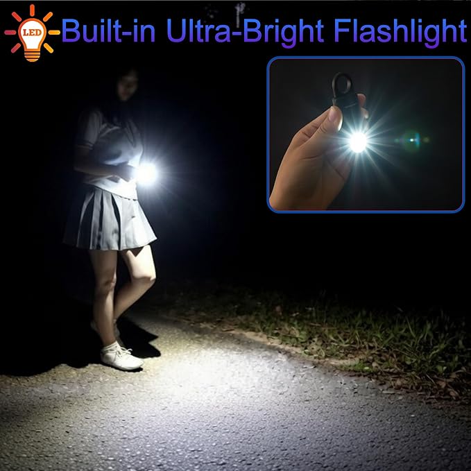 135dB Rechargeable Mutual SOS Paging Personal Alarm Non Slip Grip Keychain Siren for Women. Built-in Ultra-Bright Flashlight. Emergency Alerts Loud Sound Hiking Bear Alarm. Aqua