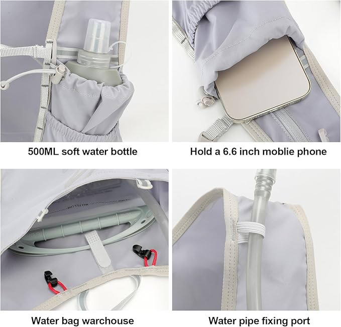 INOXTO Running Hydration Vest Backpack,Lightweight Insulated Pack with 1.5L Water Bladder Bag Daypack for Hiking Trail Running Cycling Race Marathon for Women Men