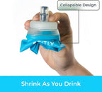 Soft Flask - Shrink As You Drink Soft Water Bottle for Hydration Pack - Folding Water Bottle Ideal for Running, Hiking, Cycling, Climbing & Rigorous Activity