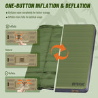 Self-Inflating Memory Foam Sleeping Pad - Single Pad, Built-in Pump, R-Value 13, 78''x29''x4'', Fast Inflation & Deflation, 4-Season Camping Mattress for Outdoor Adventures