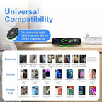 for Samsung Galaxy Wireless Charger Fast Charging Pad Compatibilty with Samsung S25 Ultra/S24 Plus/S23FE/S22/S21/S20,2 Pack 15W Wireless Phone Charger Android Desk for iPhone 17/16/15 Pro,Google Pixel