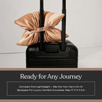 Lunya Washable Silk Travel Pillow – Soft Mulberry Silk Neck Pillow with Zipper Pillow Insert, Adjustable Fill, and Snap Straps – Travel Essential for Plane, Car, or Home - Hidden Nest - One Size