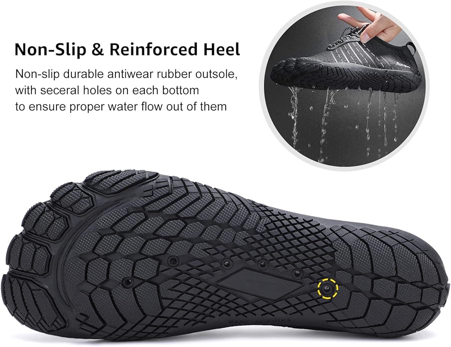Racqua Water Shoes Quick Dry Barefoot Beach Aqua Sport Swim Surf Pool Hiking Diving Walking for Men Women
