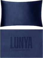 Lunya Washable Silk Travel Pillow – Soft Mulberry Silk Neck Pillow with Zipper Pillow Insert, Adjustable Fill, and Snap Straps – Travel Essential for Plane, Car, or Home - Waning Night - One Size