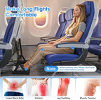 2 Pack Airplane Foot Rest - Lightweight Foot Hammock for Plane Travel with Adjustable Strap & Thick Board, Tray Table Under Desk Footrest to Relax Feet, Travel Essentials for Long Flights(Black)