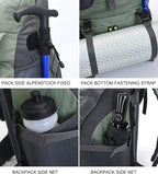 Bseash 50L Hiking Backpack, Water Resistant Lightweight Outdoor Sport Daypack Travel Bag for Camping Climbing Skiing Cycling (Purple - No Shoe Compartment)