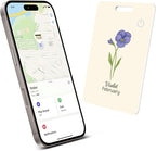 Wallet Tracker Card (iOS Only), Rechargeable Bluetooth Smart Tracking for Apple Find My Compatible Anti Tracker for Men Women Slim Item Locator for Purse Passport Key Luggage Tag (1Pcs/FEB FLR)