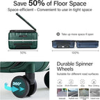 Hanke 16 Inch Underseat Carry On Suitcases with Wheels,Lightweight Hard Shell Carry on Luggage for Weekender,Top Opening Small Suitcase,Travel Luggage for Womem Men,Dark Green.