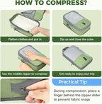 BAGAIL 6 Set/4 Set Lightweight Compression Packing Cubes for Travel, Anti-Tearing Expandable Organizer Bags for Suitcase