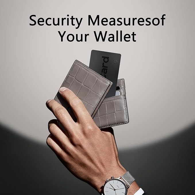 Wallet Tracker (Both iOS and Android) IP68 Bluetooth Smart Finder Card GPS Tracker for Bags Passport Works with Apple Find My (Apple MFi Certified) & Google Find My Device - Over 5 Year Battery Life