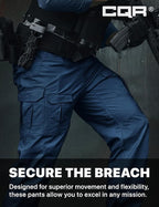 CQR Men's Flex Ripstop Tactical Pants, Water Resistant Stretch Cargo Pants, Lightweight EDC Hiking Work Pants