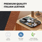 Courant MAG:3 Classics Charger and Tray - Italian Leather, Multi-Device Charger Compatible with MagSafe iPhones 16, 15, 14, 13, 12 or Wireless AirPod Cases (Black)