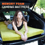 Memory Foam Camping Mattress Sleeping Pad, 3" Thick Waterproof Portable Roll Up Sleeping Mats & Floor Mattress Pad with Pillow + Travel Bag for Camping Car Truck SUV Tent Sleepover Kids Adult