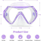 Kids Swim Goggles Snorkel Diving Mask for Boys Girls Ages 5-15, Two-Color Anti-Fog Swimming Goggles with Nose Cover