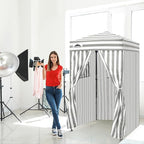 EAGLE PEAK Flex Ultra Compact 4x4 Pop-up Canopy, Sun Shelter, Changing Room, Portable Privacy Canopy Cabana for Pool, Fashion Photoshoots, or Camping, Gray/White