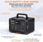 600W Portable Power Station 599.4Wh Solar Generator, PD100W Fast Charging, 162000mAh Battery with LCD Display for Camping, RV Trips & Home Emergencies (2000+ Cycles)