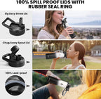 Insulated Water Bottle 24oz, Triple Wall Vacuum Stainless Steel (Cold for 48 Hrs, Hot for 24Hrs), Leak Proof & Non-BPA, 24oz Hydro Water Flask with Paracord Handle & Straw Spout Lids